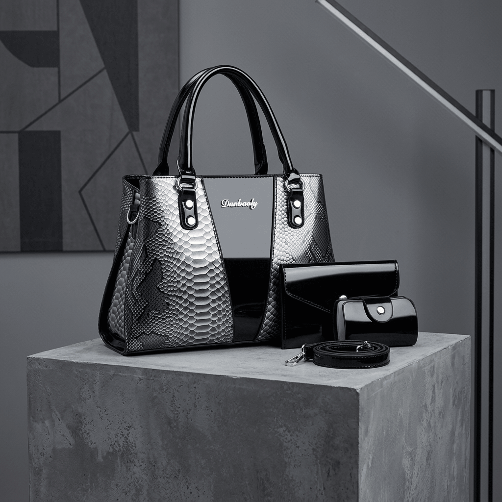 German Bauhaus Minimalism - Black & Silver Set