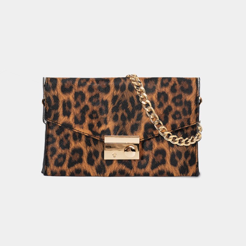 Animal Print Envelope Flap Clutch - Chain Shoulder & Crossbody Bag - FRESHHUTSHOP