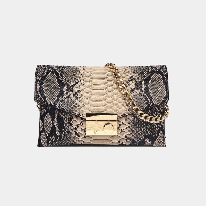 Animal Print Envelope Flap Clutch - Chain Shoulder & Crossbody Bag - FRESHHUTSHOP